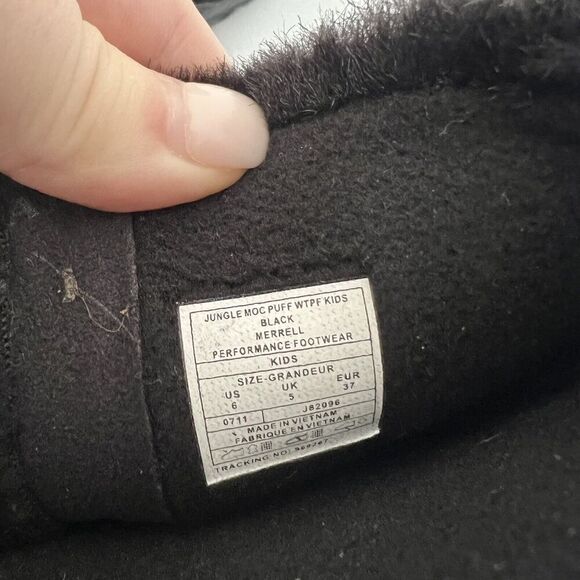 Merrell Kids Jungle Moc Puff Black Suede Snow Boots Size‎ 6 Waterproof - Picture 7 of 7